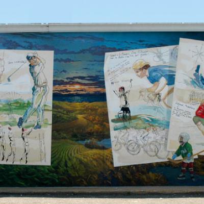 Circuit Mont-Joli:<br/> 6-La Fresque «Nos athlètes qui s’illustrent aux quatre vents», <span>2004</span>