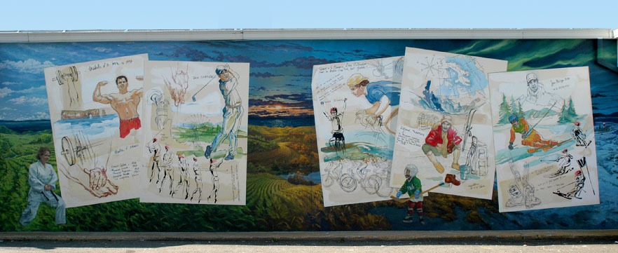Circuit Mont-Joli:<br/> 6-La Fresque «Nos athlètes qui s’illustrent aux quatre vents», 2004