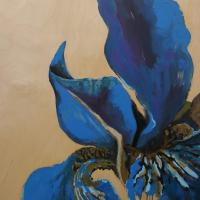 Marie-Chantal - Série Iris versicolores 4  -  Acrylique sur bois - 24 x 30 pouces 