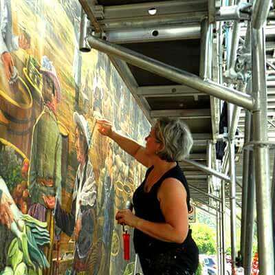 Chantier peinture murales pour projets public