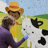 Murale la ferme CPE Petits Cheminots